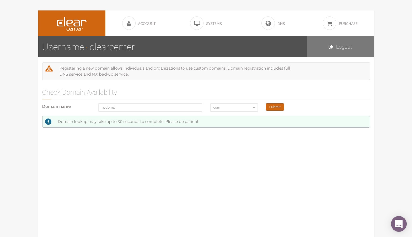 Purchase and Register Domain